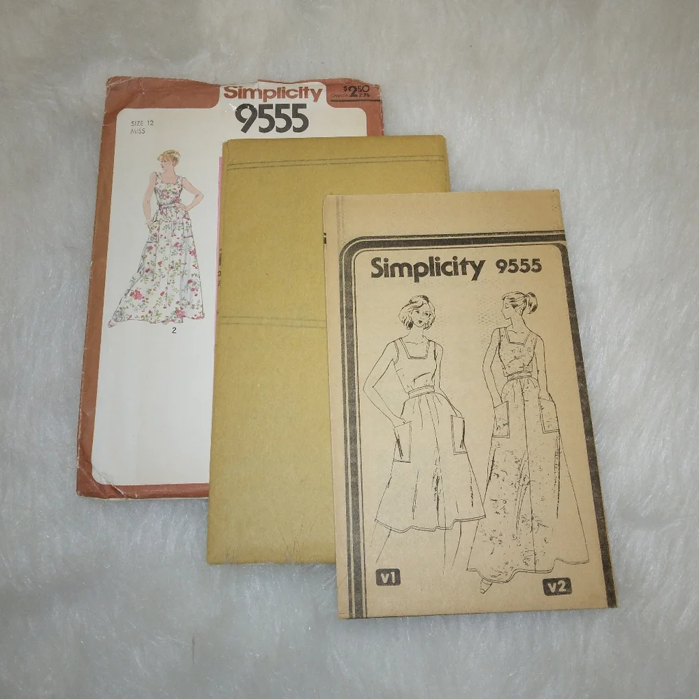 SIMPLICITY 9555 Size 12 Misses Sundress In 2 Lengths With POCKETS! c. 1980